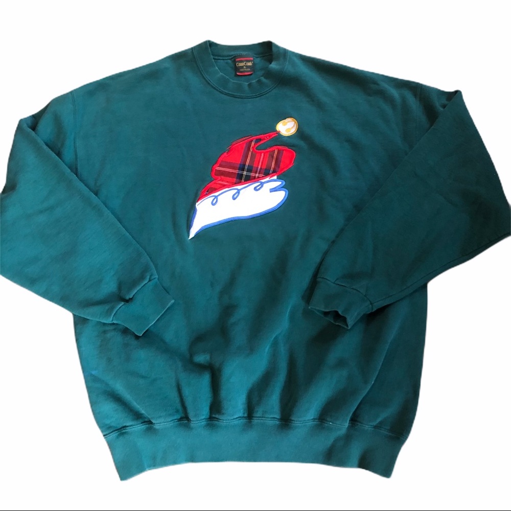 Vintage Embrodried Santa Hat Sweatshirt